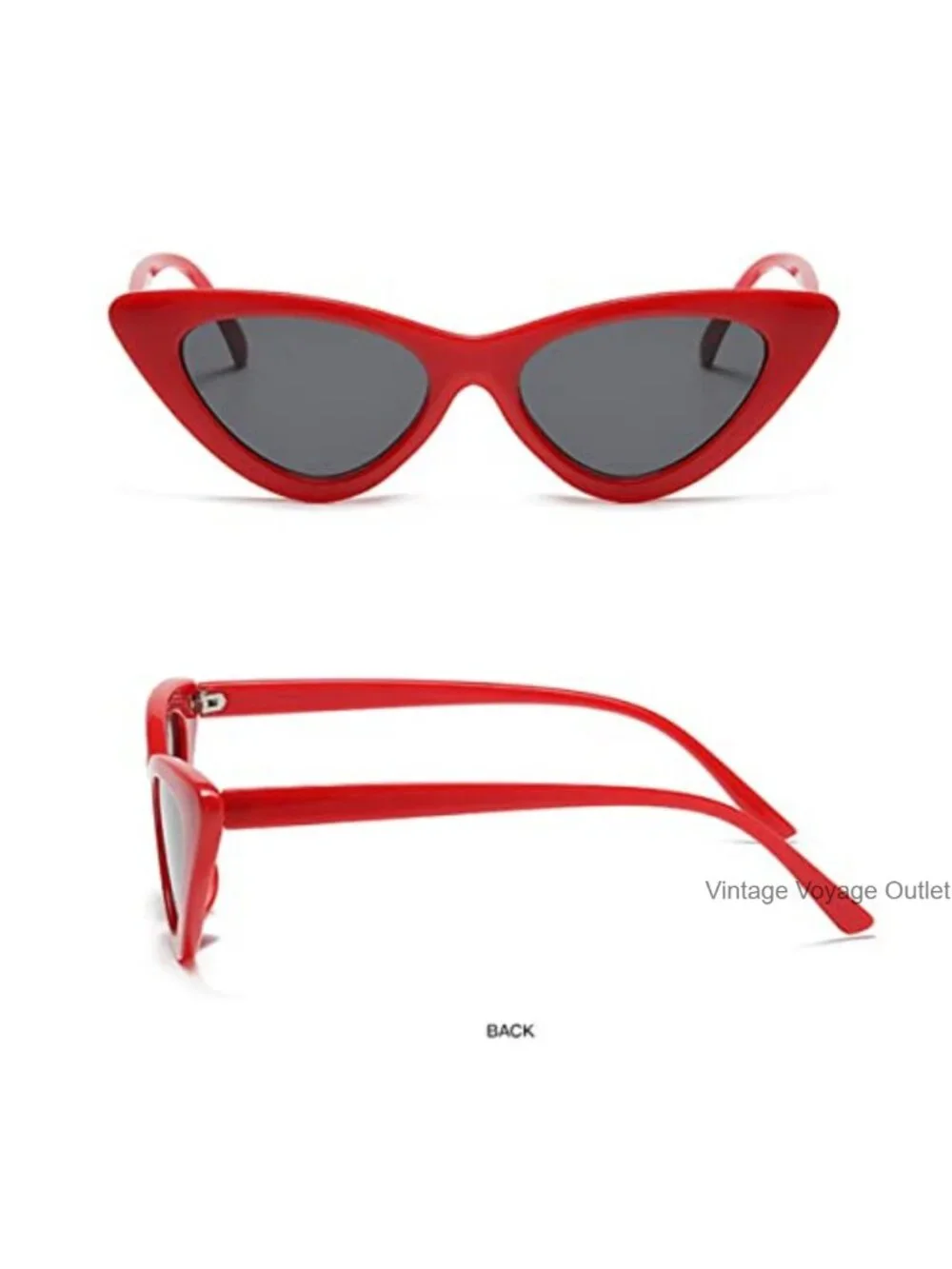 Cat Eye Sunglasses Vintage Narrow Frame Plastic Photochromic UV Protection